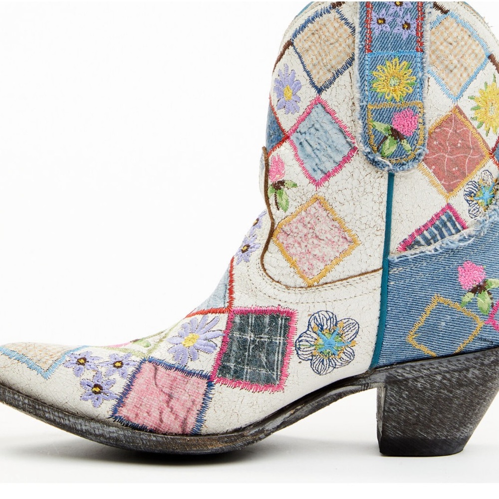 🤠YIPPEE KI YAY by OLD GRINGO Cowhide Leather Embroidered Patchwork Pointed Toe - Picture 5 of 9